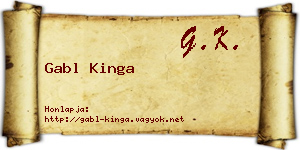 Gabl Kinga névjegykártya
